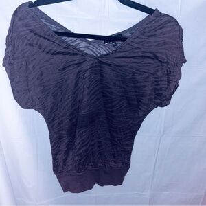 Preloved Sheer Black Zebra Top size XS